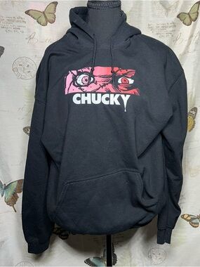 Universal city studios CHUCKY Logo Black Hoodie